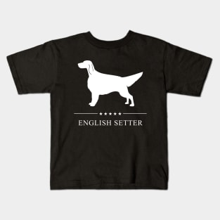 English Setter Dog White Silhouette Kids T-Shirt